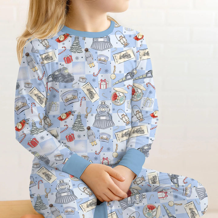 Christmas Train Two Piece Long Sleeve Pajama Set