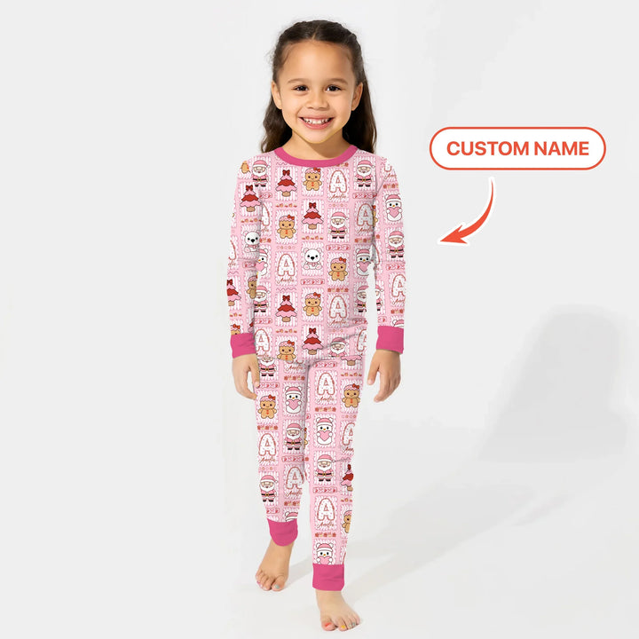 Zweiteiliges Langarm-Pyjama-Set mit Sommerfrüchten