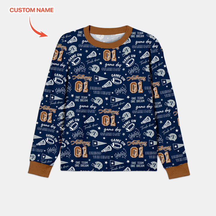 Custom Name Football Game Day Men's Pajama Set