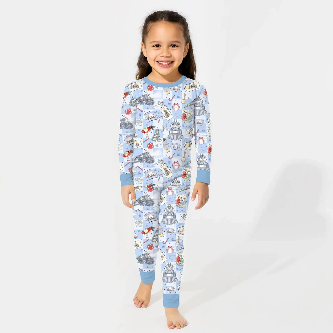 Christmas Train Two Piece Long Sleeve Pajama Set