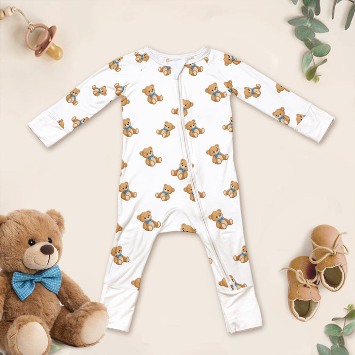 Blue Bow Teddy Bear Bamboo Convertible Zippy