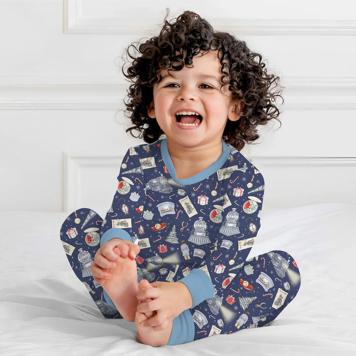 Christmas Train Two Piece Long Sleeve Pajama Set