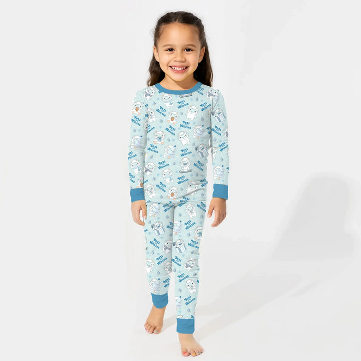 Yeti for Winter Two Piece Long Sleeve Pajama Set