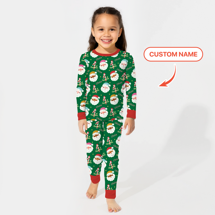 Personalized 1st Christmas Two Piece Long Sleeve Pajama Set