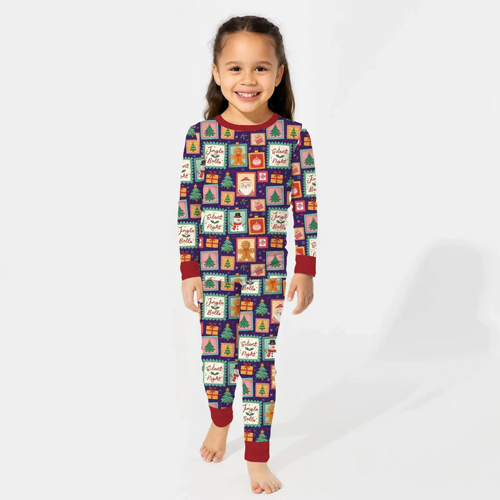 Zweiteiliges Langarm-Pyjama-Set mit Sommerfrüchten