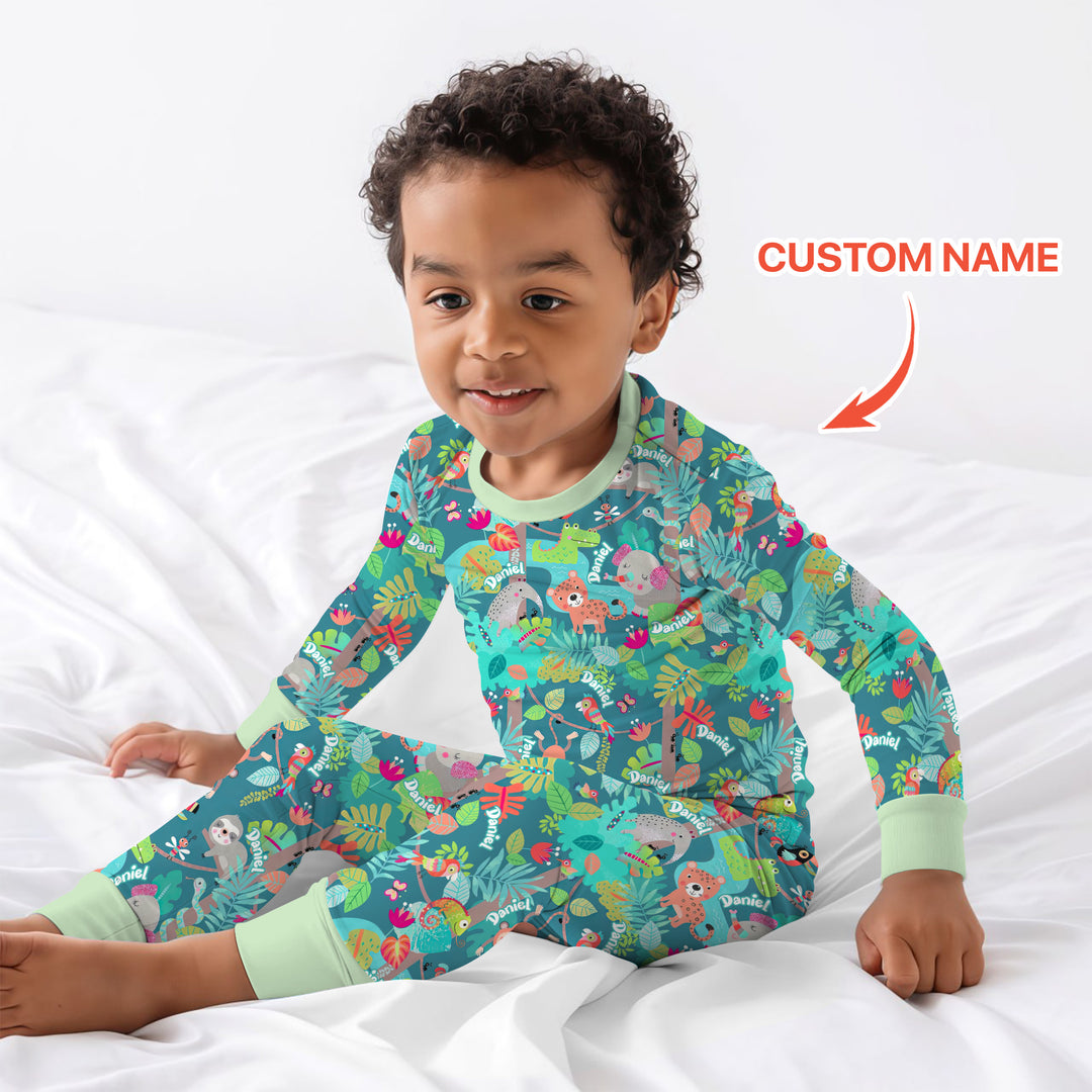 Jungle Buddy Adventure Two Piece Long Sleeve Pajama Set