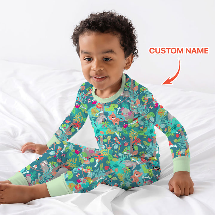 Jungle Buddy Adventure Two Piece Long Sleeve Pajama Set