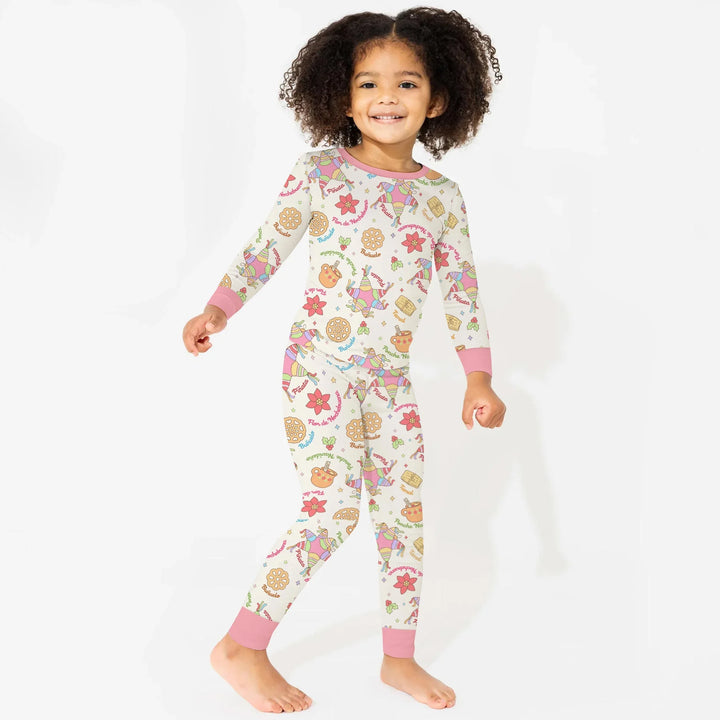 Las Posadas Dream Two Piece Long Sleeve Pajama Set , Las Posadas Dream Two Piece Long Sleeve Pajama Set - 12-18M / Red