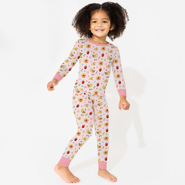 Hanukkah Donuts Two Piece Long Sleeve Pajama Set , Hanukkah Donuts Two Piece Long Sleeve Pajama Set - 12-18M / Blue