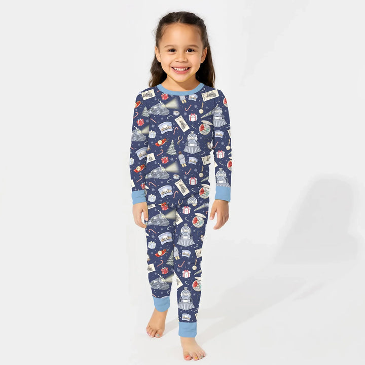 Christmas Train Two Piece Long Sleeve Pajama Set