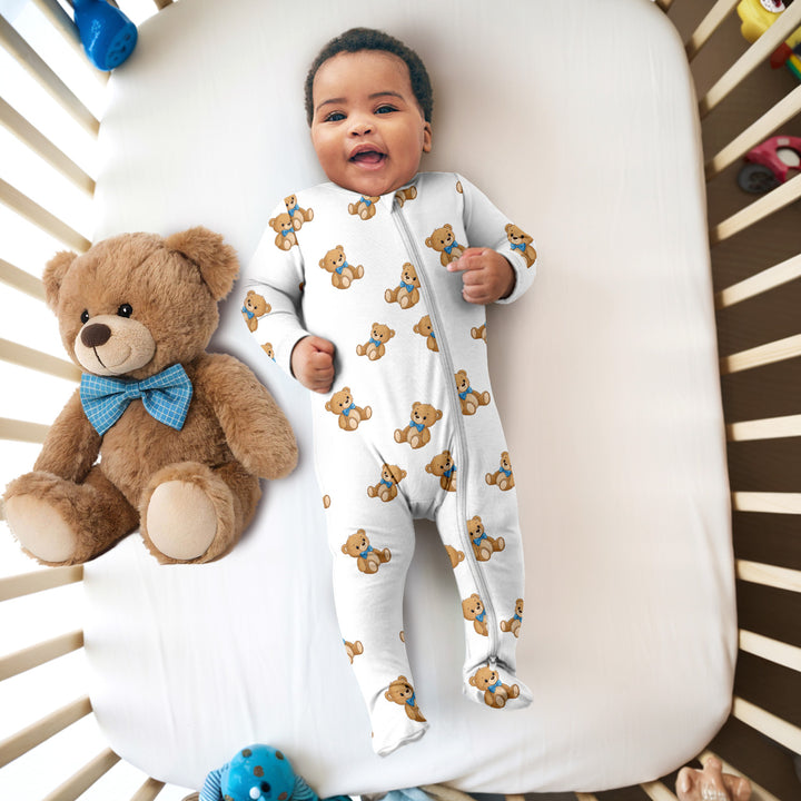 Blue Bow Teddy Bear Bamboo Convertible Zippy