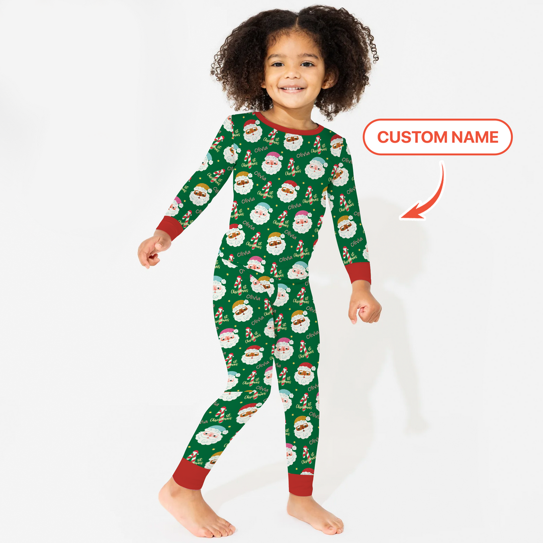 Personalized 1st Christmas Two Piece Long Sleeve Pajama Set