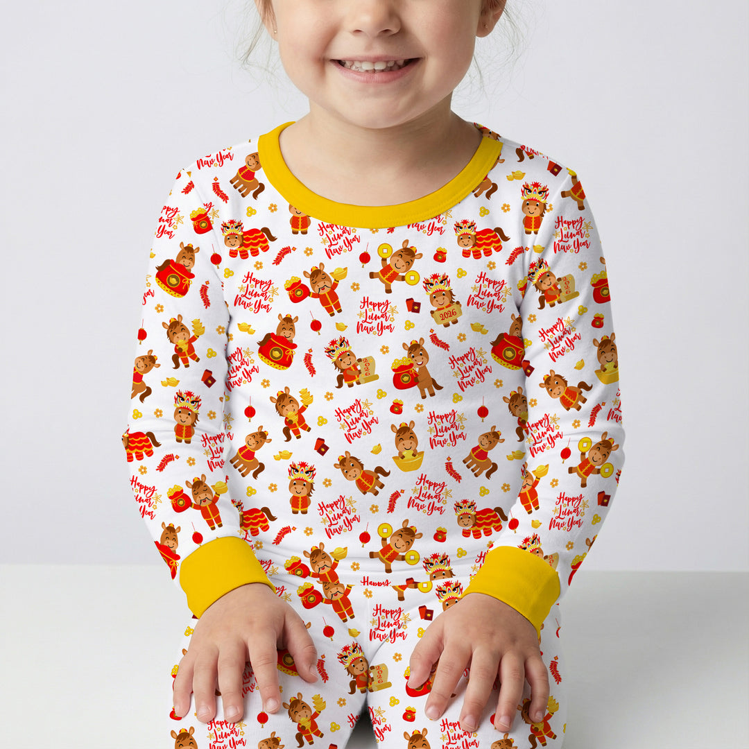 Year of the Horse Two Piece Long Sleeve Pajama Set