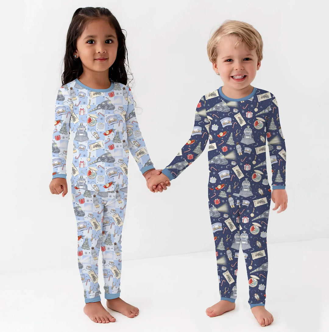 Christmas Train Two Piece Long Sleeve Pajama Set