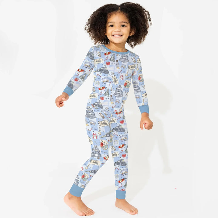 Christmas Train Two Piece Long Sleeve Pajama Set