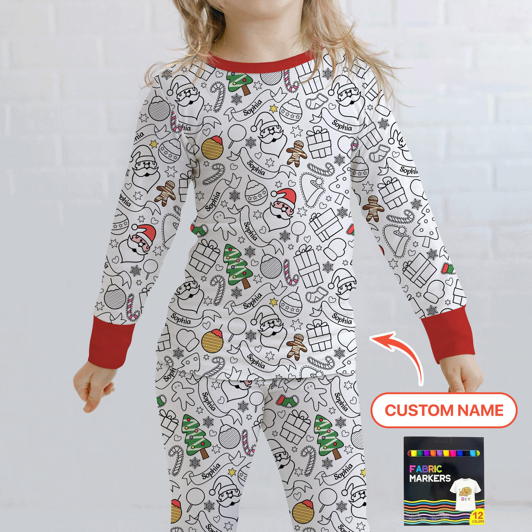 Zweiteiliges Langarm-Pyjama-Set mit Sommerfrüchten