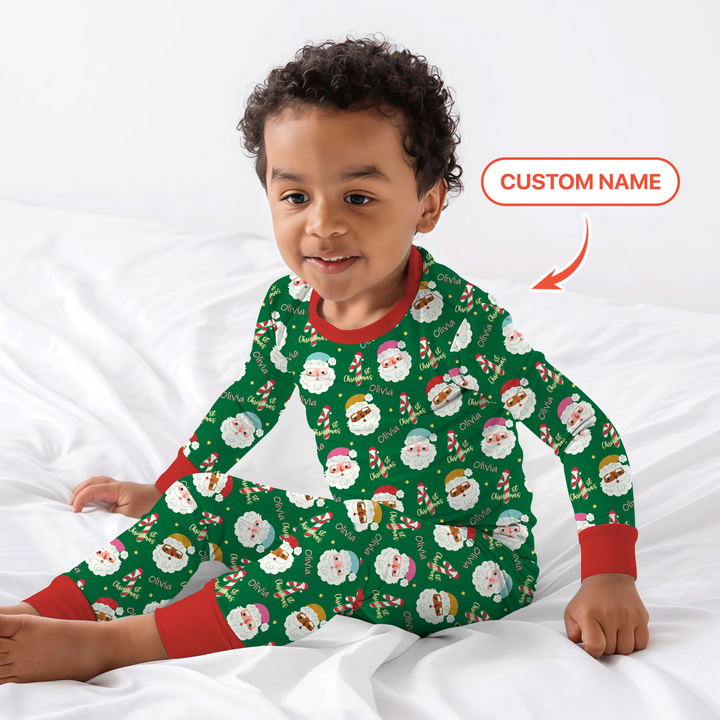 Personalized 1st Christmas Two Piece Long Sleeve Pajama Set