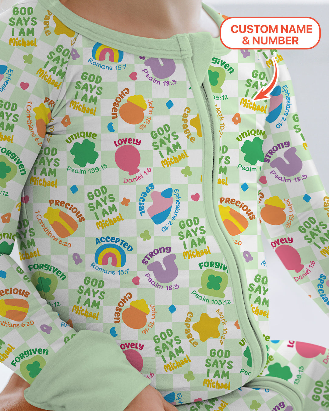 God Says I Am St. Patrick’s Day Custom Name Family Matching Convertible Zippy