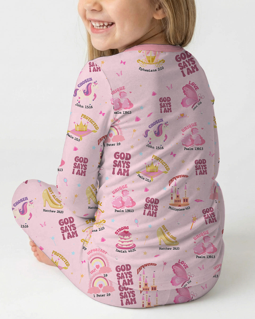 God Says I Am Girl Two Piece Long Sleeve Pajama Set