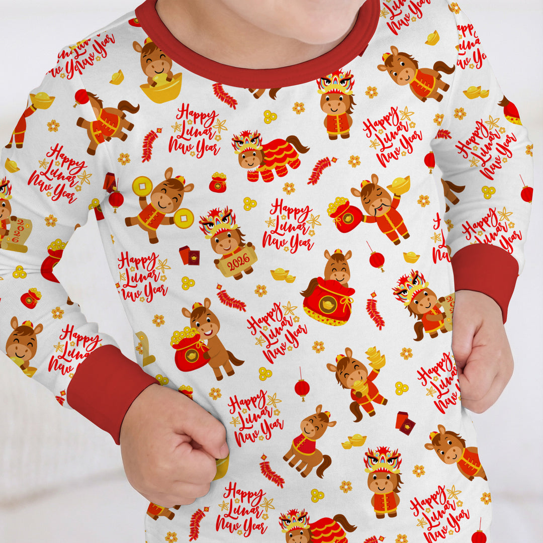 Year of the Horse Two Piece Long Sleeve Pajama Set