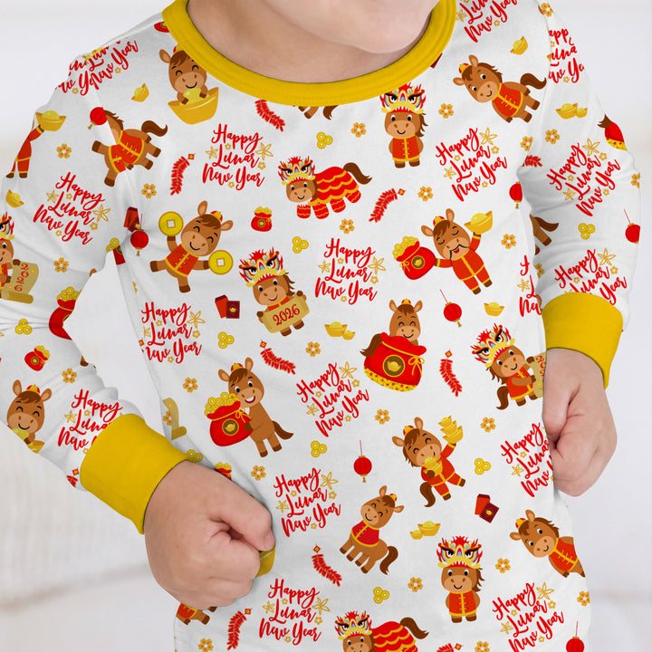 Year of the Horse Two Piece Long Sleeve Pajama Set