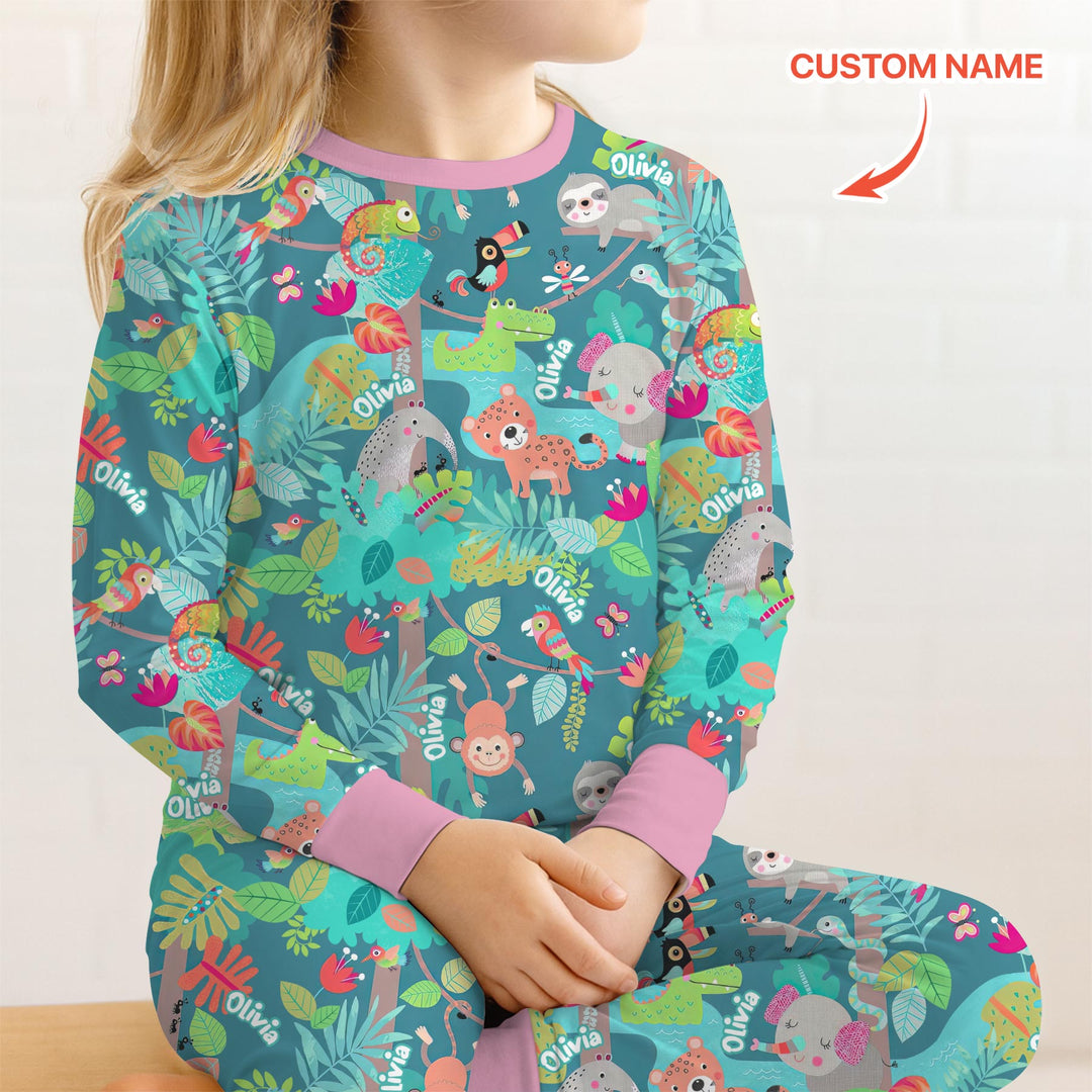 Jungle Buddy Adventure Two Piece Long Sleeve Pajama Set