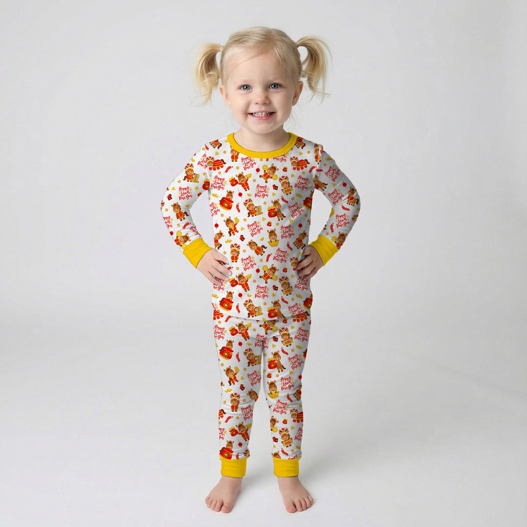 Year of the Horse Two Piece Long Sleeve Pajama Set