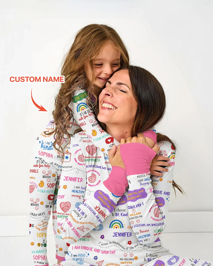 Daily Affirmations Matching Mommy & Baby Bamboo Women Pajama Set