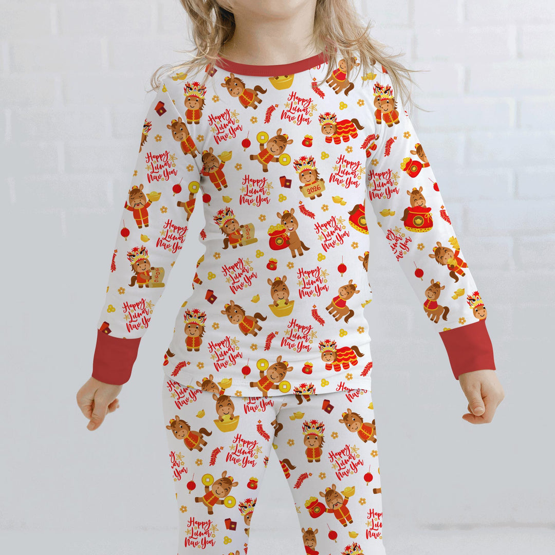 Year of the Horse Two Piece Long Sleeve Pajama Set