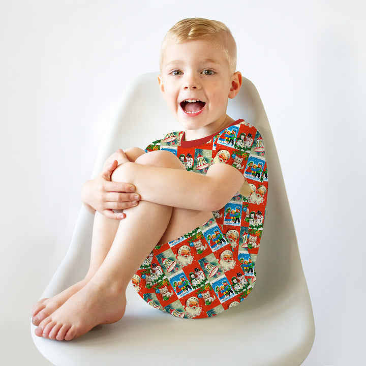 Vintage Holiday Joy Two Piece Short Sleeve Shorts Pajama Set