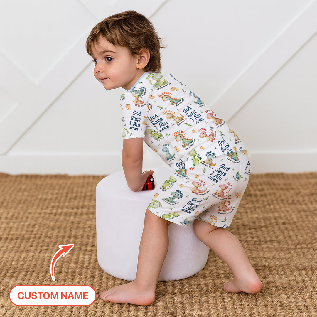 Zweiteiliges Pyjama-Set mit kurzen Ärmeln und Shorts im Sommer-Design