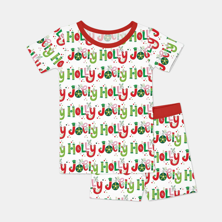 Holly Jolly Two Piece Short Sleeve Shorts Pajama Set
