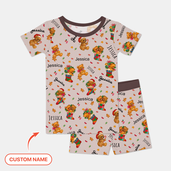 Zweiteiliges Pyjama-Set mit kurzen Ärmeln und Shorts im Sommer-Design