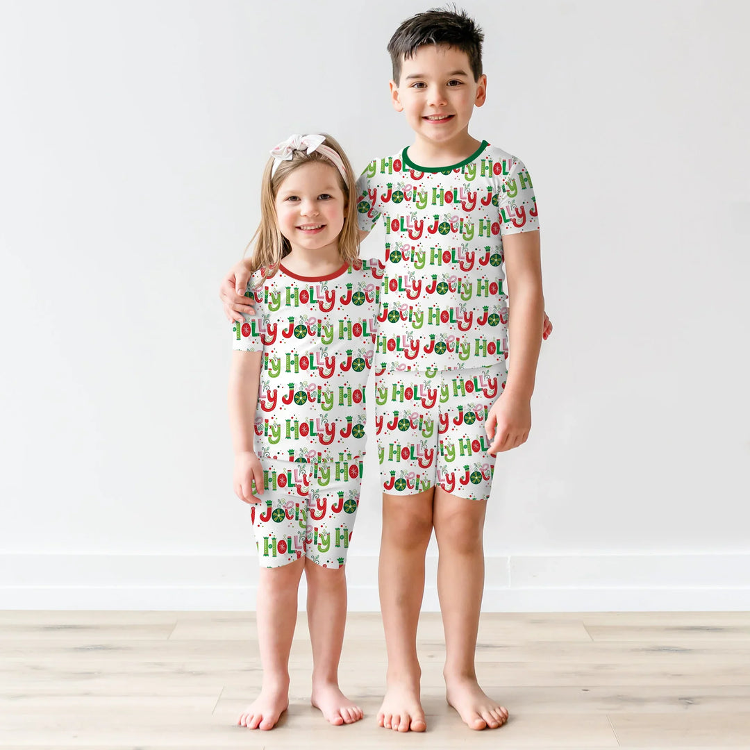 Holly Jolly Two Piece Short Sleeve Shorts Pajama Set