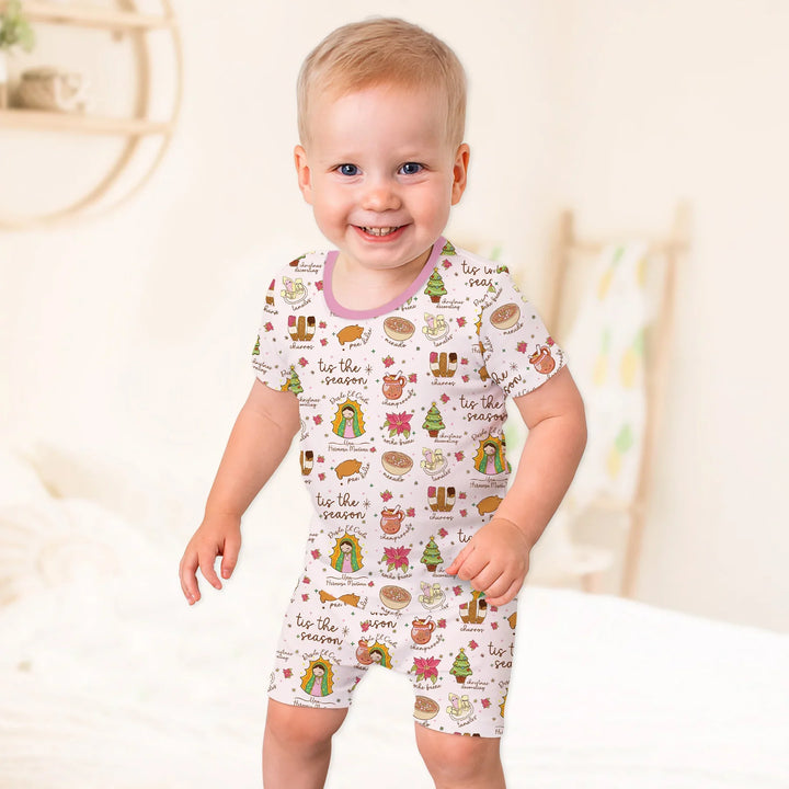Template Zweiteiliges Pyjama-Set mit kurzen Ärmeln und Shorts