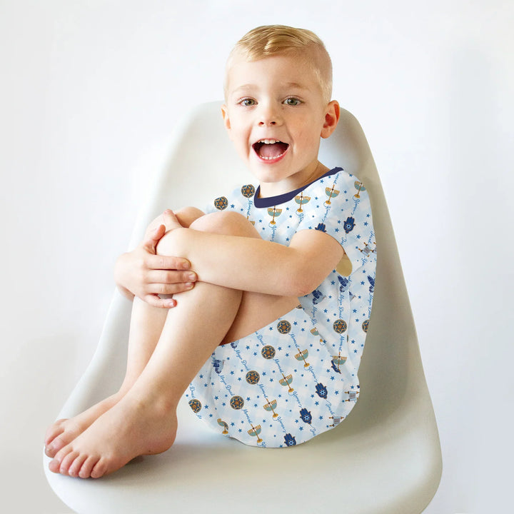 Hanukkah Festival Matching Family Two Piece Short Sleeve Shorts Pajama Set