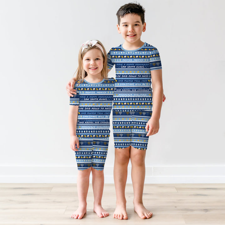 Template Zweiteiliges Pyjama-Set mit kurzen Ärmeln und Shorts