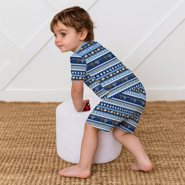 Template Zweiteiliges Pyjama-Set mit kurzen Ärmeln und Shorts