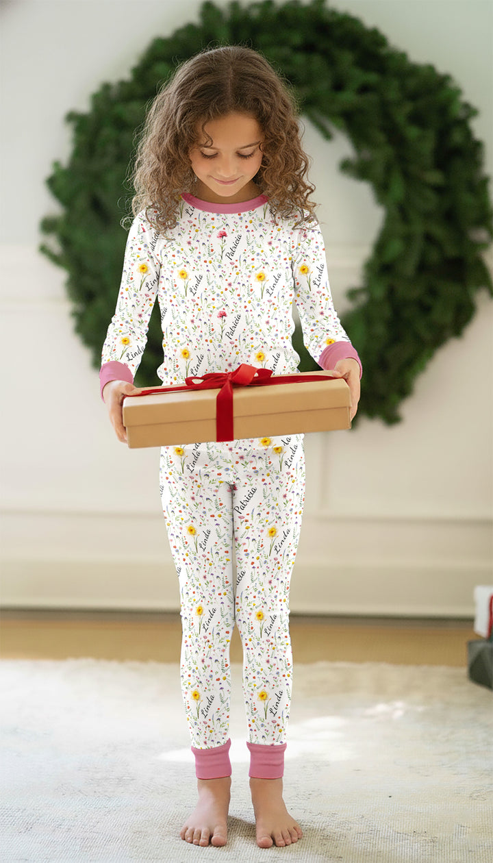 Zweiteiliges Langarm-Pyjama-Set mit Sommerfrüchten