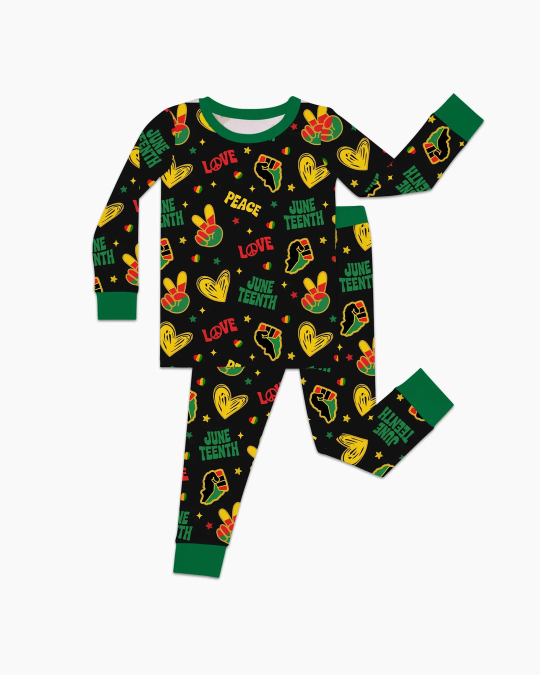 Peace Love Juneteenth Bamboo Two Piece Long Sleeve Pajama Set