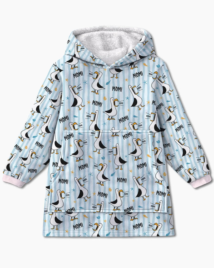 Seagull mom Mom MOM Wearable Bamboo Blanket Hoodie