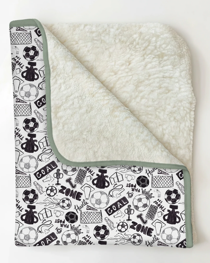 Soccer Doodle Bamboo Blanket