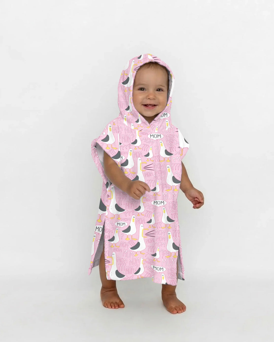 Lustiges Möwen-MAMA-Bambus-Badeponcho