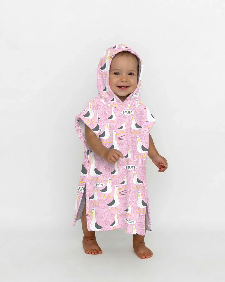 Lustiges Möwen-MAMA-Bambus-Badeponcho