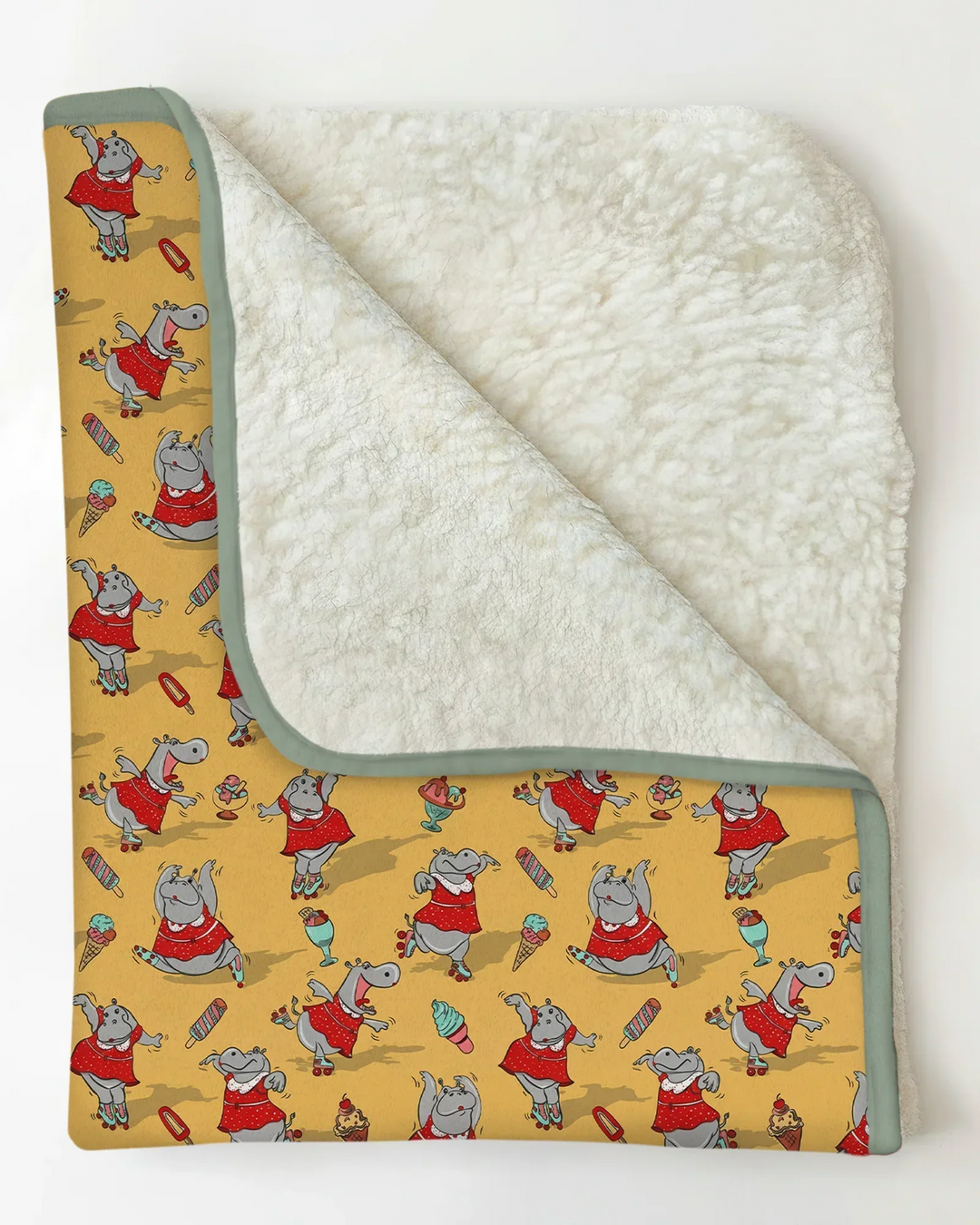 Dancing Hippo Treats Bamboo Blanket