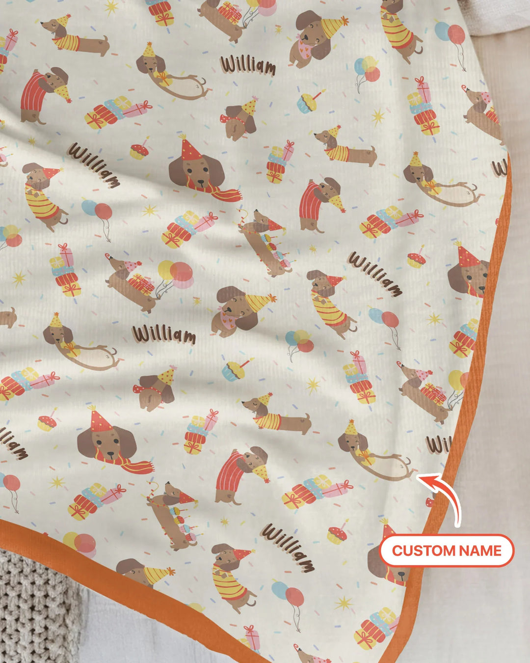 Dachshund Birthday Bamboo Blanket