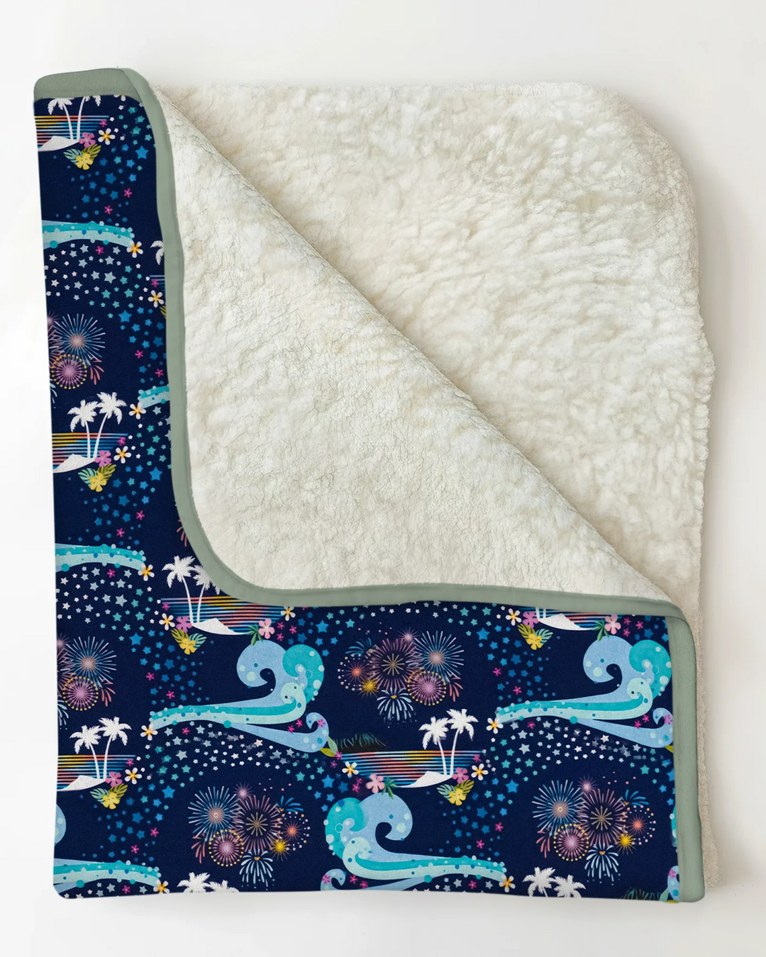 Manta de bambú «Celebración de surf bajo las estrellas»