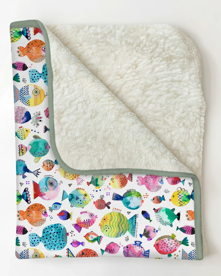 Rainbow Reef Fish Bamboo Blanket