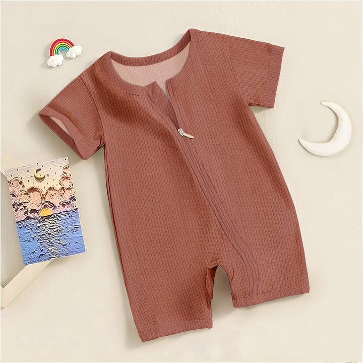 Reddish Brown Ribbed Bamboo Baby Clothing – Warm and Gentle