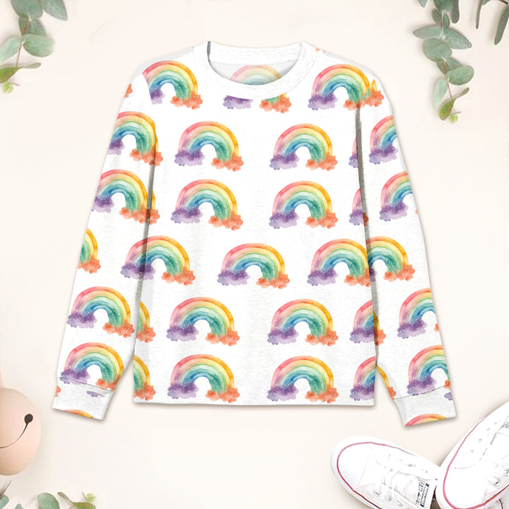 Rainbow Floral Bamboo Outfit for Kids – Soft and Vibrant